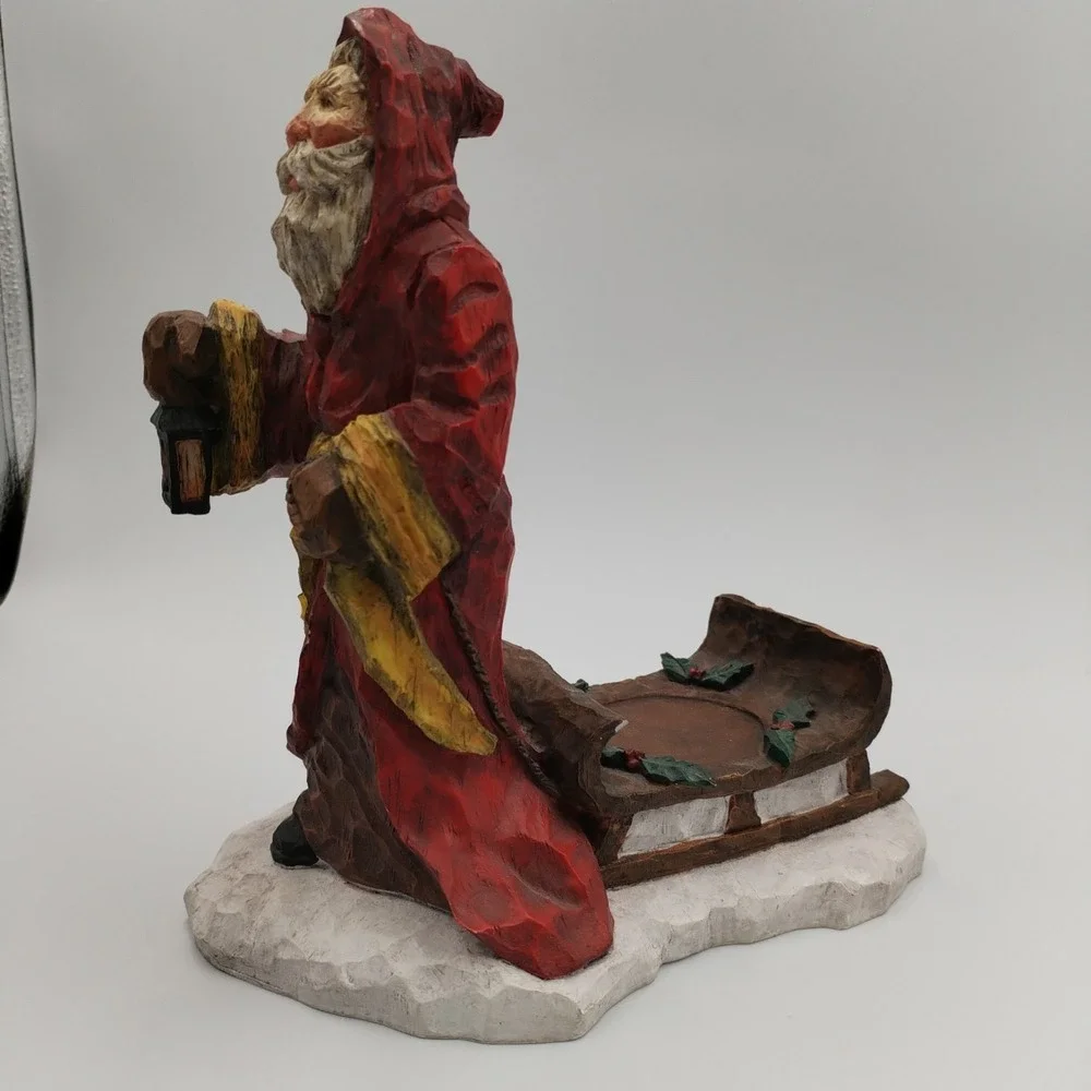Craig Kirkwood for DEMDACO‎ 2002 Santa with Sledge Votive Candle Holder Figurine